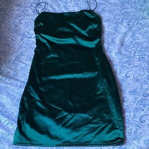 Elegant Green Satin Dress